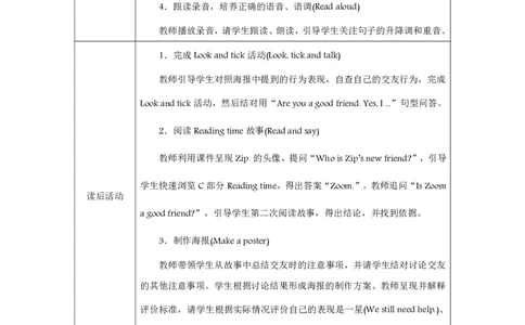 Unit_1_Making_friends（第六课时）_教学设计_26春四年级上下册人教版_四上英语合集人教版PEP英语四年级上册新教材（教学视频+课件+动画+音频+练习+教案）_19同步教案课件_人教pep3_3-6上册