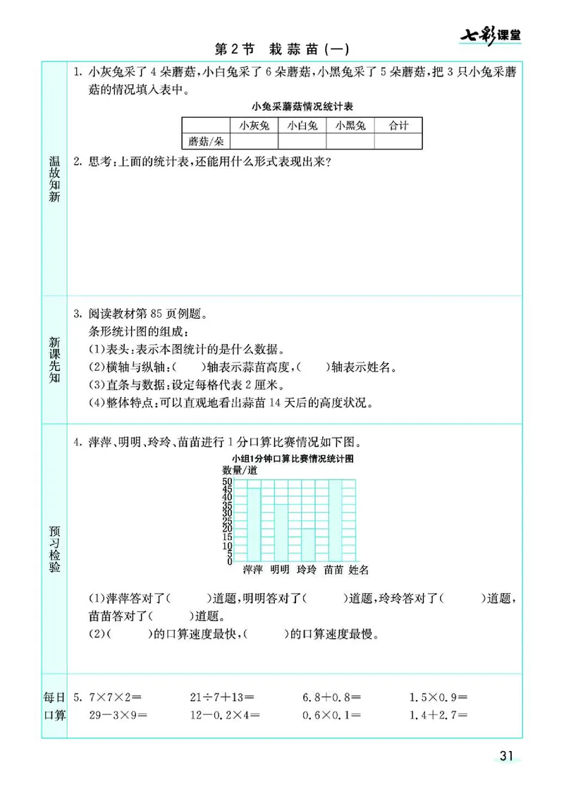 七彩课堂北师大版数学4年级学生用书预习卡_26春四年级上下册人教版_四上英语合集人教版PEP英语四年级上册新教材（教学视频+课件+动画+音频+练习+教案）_17练习资料_《预习卡》