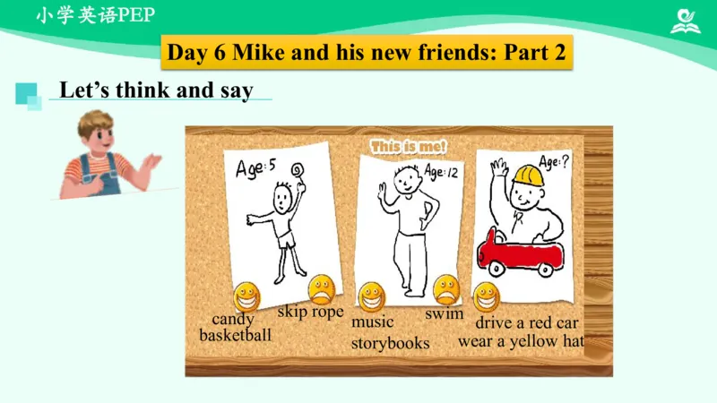 RecycleMike'shappydays(Day5-Day8)课件_26春四年级上下册人教版_四上英语合集人教版PEP英语四年级上册新教材（教学视频+课件+动画+音频+练习+教案）_19同步教案课件_人教pep3_6年级下册