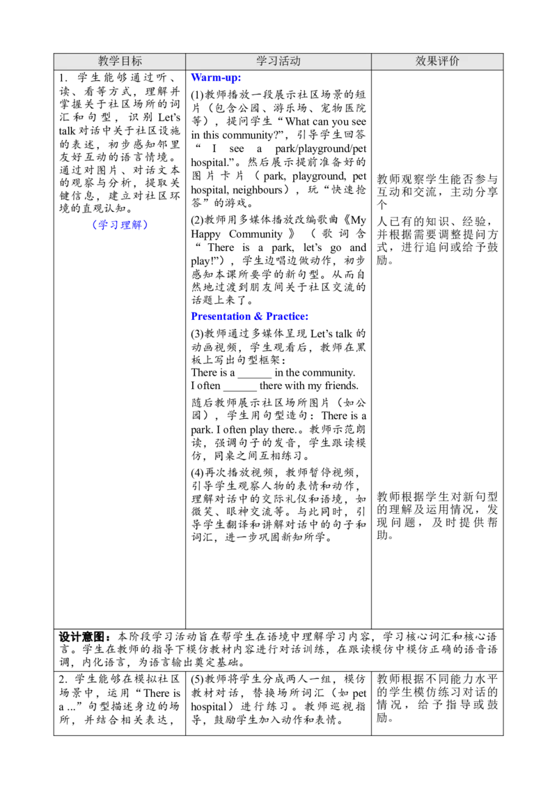 Unit3Placeswelivein教案_26春四年级上下册人教版_四上英语合集人教版PEP英语四年级上册新教材（教学视频+课件+动画+音频+练习+教案）_19同步教案课件_人教pep3_3-6上册