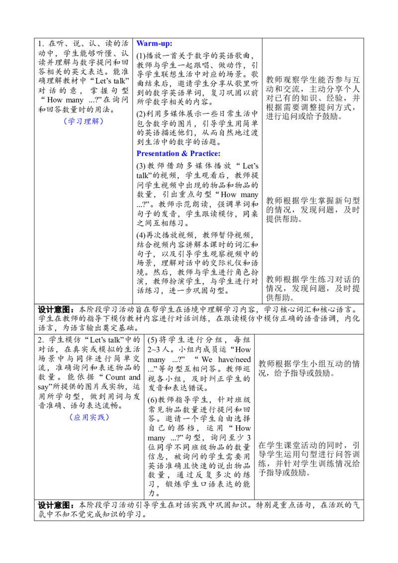 Unit6Numbersinlife教案_26春四年级上下册人教版_四上英语合集人教版PEP英语四年级上册新教材（教学视频+课件+动画+音频+练习+教案）_19同步教案课件_人教pep3_3-6下册_3年级下册（25春）
