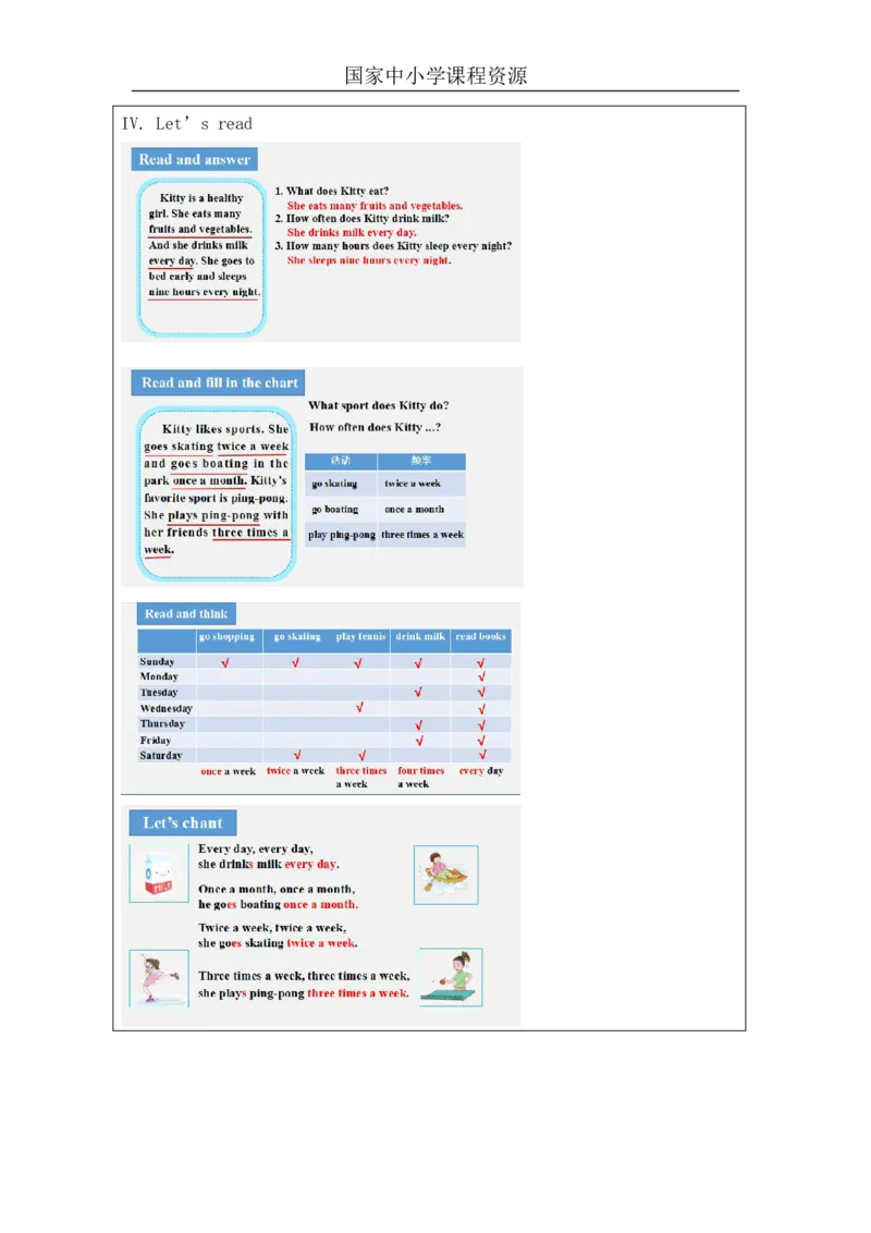 5Unit2I'mhealthyPartB_国家课_学习任务单_26春四年级上下册人教版_四上英语合集人教版PEP英语四年级上册新教材（教学视频+课件+动画+音频+练习+教案）_17练习资料_《小学英语》