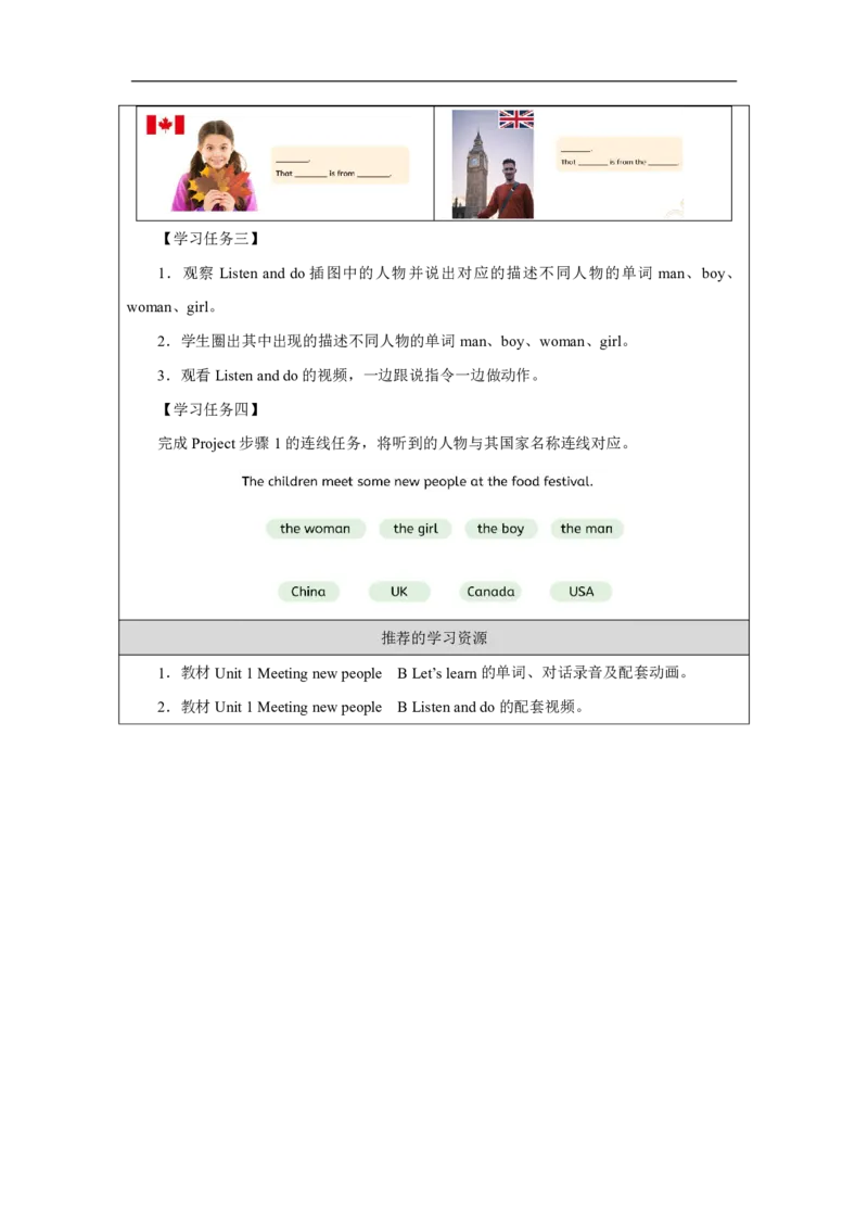 Unit1PartBHowcanwebepolite_Unit1Meetingnewpeople（第五课时）_学习任务单2_26春四年级上下册人教版_四上英语合集人教版PEP英语四年级上册新教材（教学视频+课件+动画+音频+练习+教案）