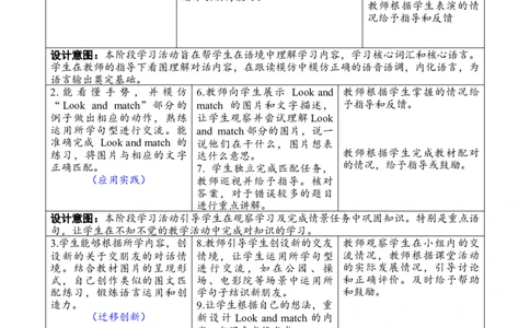 Unit1第四课时PartB(Let&rsquo;stalk&Lookandmatch)_26春四年级上下册人教版_四上英语合集人教版PEP英语四年级上册新教材（教学视频+课件+动画+音频+练习+教案）_19同步教案课件_人教pep3