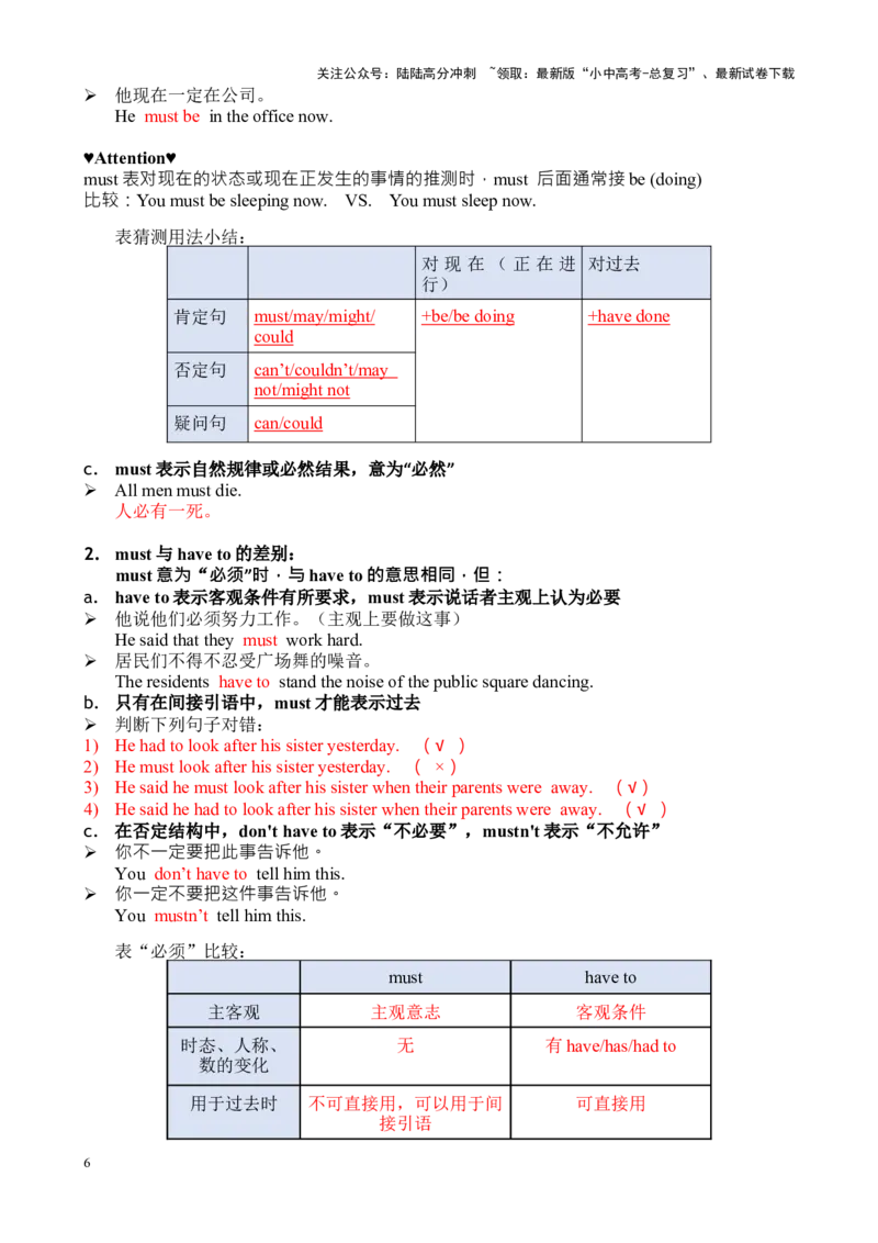 Chapter4情态动词笔记（解析版）_02中考总复习（2026版更新中）_03-英语-中考总复习_2024年中考复习资料_专项复习资料_语法宝典备战2024年中考英语语法培优生笔记