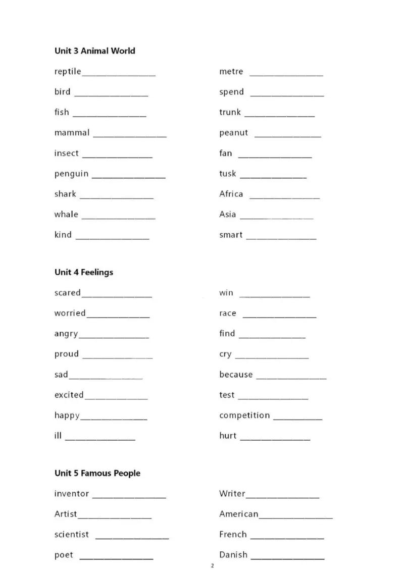 人教新起点六上单词默写表_26春四年级上下册人教版_四上英语合集人教版PEP英语四年级上册新教材（教学视频+课件+动画+音频+练习+教案）_17练习资料_小学英语（预习复习资料大礼包）