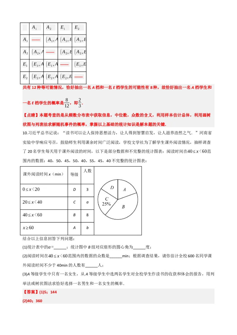 专题34概率（解析版）_中考数学一轮复习word_解析版
