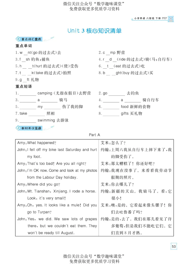 六下英语《黄冈名师天天练》练习册+知识卡+试卷+答案_26春四年级上下册人教版_四上英语合集人教版PEP英语四年级上册新教材（教学视频+课件+动画+音频+练习+教案）_17练习资料