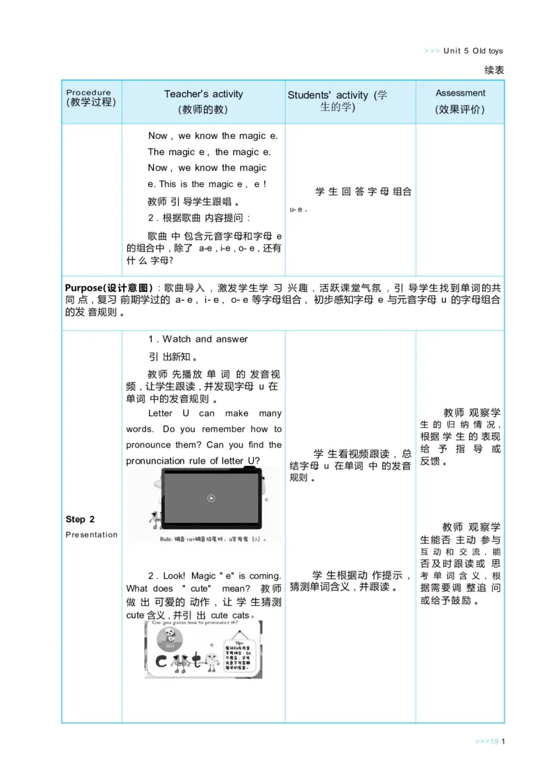 Unit5Oldtoys_26春四年级上下册人教版_四上英语合集人教版PEP英语四年级上册新教材（教学视频+课件+动画+音频+练习+教案）_19同步教案课件_人教pep3_3-6下册_《状元大课堂教案》25春