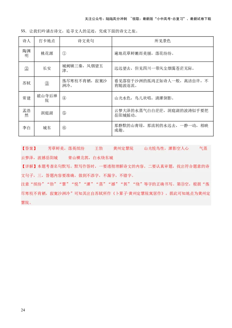 29+八+年级下册古诗文默写强化训练-2025年中考语文古诗文默写背诵与强化训练_02中考总复习（2026版更新中）_01-语文-中考总复习_2025年中考资料_中考文言文专项