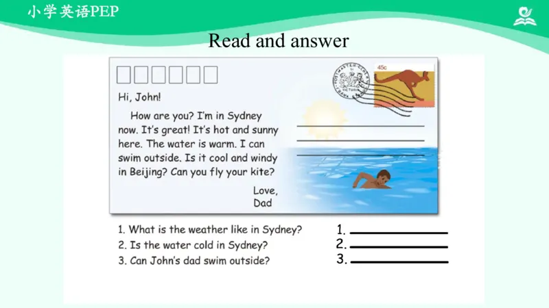 Unit3PartB课件_26春四年级上下册人教版_四上英语合集人教版PEP英语四年级上册新教材（教学视频+课件+动画+音频+练习+教案）_19同步教案课件_人教pep3_4年级下册_PDF课件