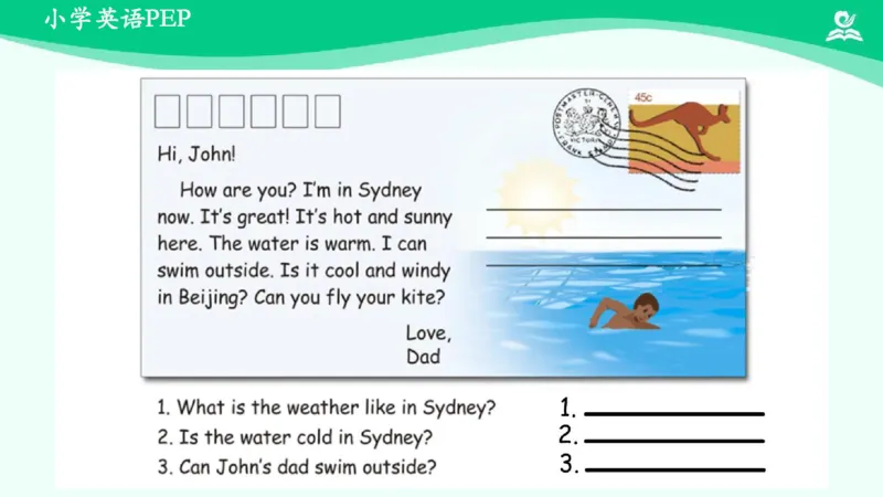 Unit3PartB课件_26春四年级上下册人教版_四上英语合集人教版PEP英语四年级上册新教材（教学视频+课件+动画+音频+练习+教案）_19同步教案课件_人教pep3_4年级下册_PDF课件