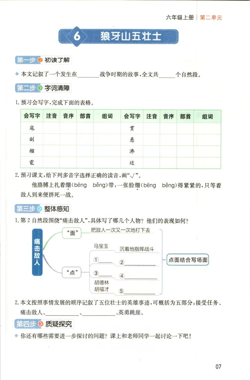 一本六年级上册语文高效预习单_26春四年级上下册人教版_四上英语合集人教版PEP英语四年级上册新教材（教学视频+课件+动画+音频+练习+教案）_17练习资料_《预习卡》_1-6上册
