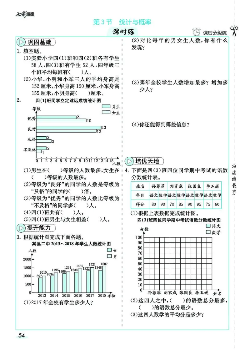 七彩课堂人教版数学4年级学生用书素养提升手册_26春四年级上下册人教版_四上英语合集人教版PEP英语四年级上册新教材（教学视频+课件+动画+音频+练习+教案）_17练习资料_《预习卡》