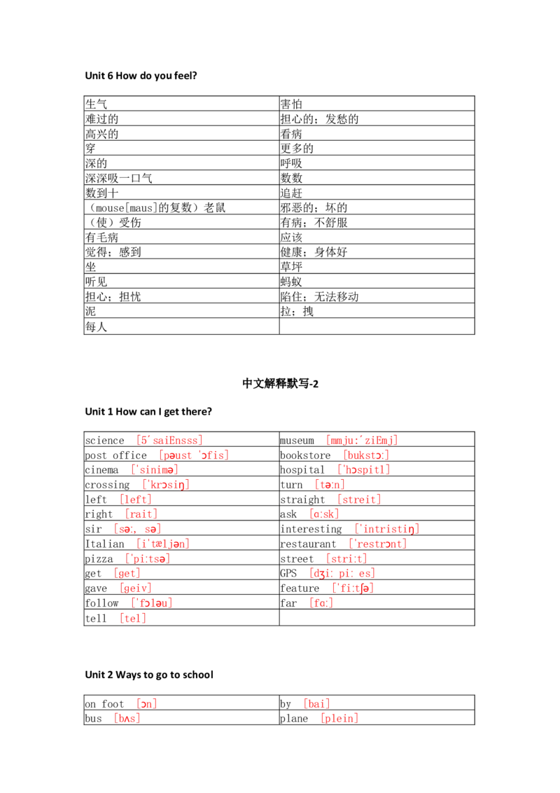 人教PEP版小学英语六年级上册单词默写_26春四年级上下册人教版_四上英语合集人教版PEP英语四年级上册新教材（教学视频+课件+动画+音频+练习+教案）_17练习资料_《单词默写表》
