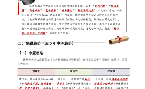 2026年中考语文一轮复习讲义：语法知识（全国通用）（原卷）_02中考总复习（2026版更新中）_01-语文-中考总复习_2026年中考复习（更新中）_2026年全国中考语文一轮复习讲义