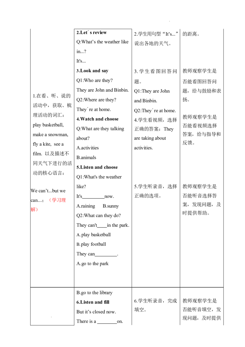 Unit5第四课时_26春四年级上下册人教版_四上英语合集人教版PEP英语四年级上册新教材（教学视频+课件+动画+音频+练习+教案）_19同步教案课件_人教pep3_3-6上册_4年级上册（25秋新教材）