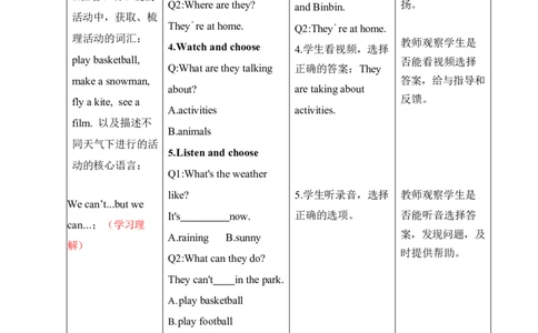Unit5第四课时_26春四年级上下册人教版_四上英语合集人教版PEP英语四年级上册新教材（教学视频+课件+动画+音频+练习+教案）_19同步教案课件_人教pep3_3-6上册_4年级上册（25秋新教材）