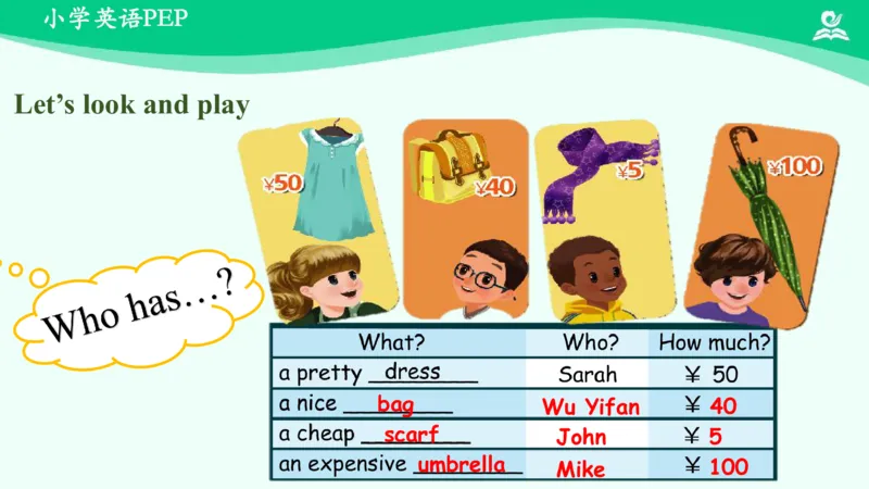 Unit6Shopping-PartB课件_26春四年级上下册人教版_四上英语合集人教版PEP英语四年级上册新教材（教学视频+课件+动画+音频+练习+教案）_19同步教案课件_人教pep3_4年级下册_PDF课件