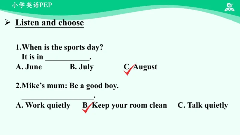 Recycle2PartA课件_26春四年级上下册人教版_四上英语合集人教版PEP英语四年级上册新教材（教学视频+课件+动画+音频+练习+教案）_19同步教案课件_人教pep3_5年级下册_PDF课件