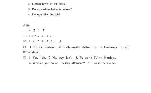 五上Unit2PartB第一课时_26春四年级上下册人教版_四上英语合集人教版PEP英语四年级上册新教材（教学视频+课件+动画+音频+练习+教案）_19同步教案课件_人教pep3_3-6年级上册_Unit2Myweek