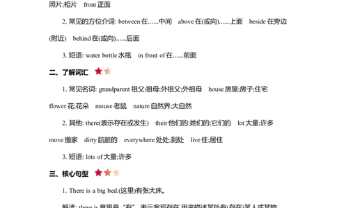 Unit5知识清单_26春四年级上下册人教版_四上英语合集人教版PEP英语四年级上册新教材（教学视频+课件+动画+音频+练习+教案）_19同步教案课件_人教pep3_3-6年级上册_Unit5Thereisabigbed