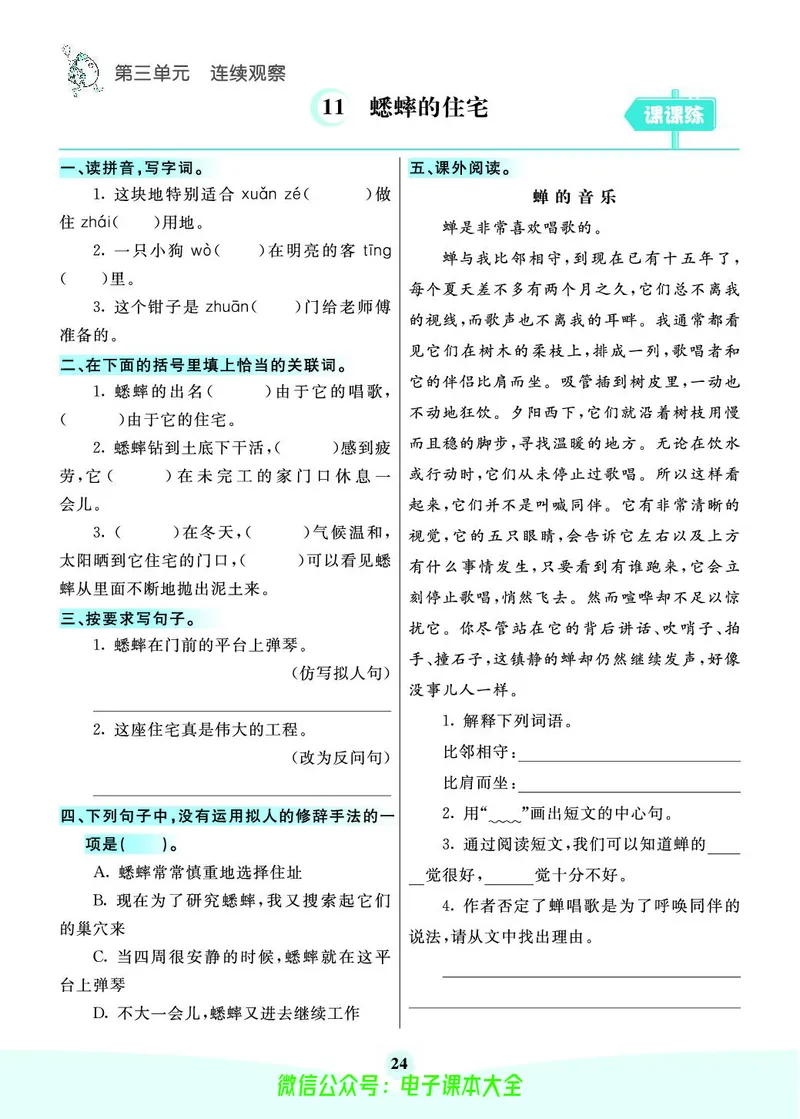 《素养提升手册》4上_26春四年级上下册人教版_四上英语合集人教版PEP英语四年级上册新教材（教学视频+课件+动画+音频+练习+教案）_17练习资料_小学英语（预习复习资料大礼包）