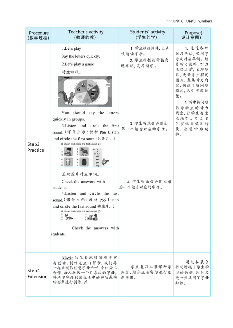 Unit6UsefulnumbersPartALettersandsounds大单元整体教学设计_26春四年级上下册人教版_四上英语合集人教版PEP英语四年级上册新教材（教学视频+课件+动画+音频+练习+教案）_19同步教案课件