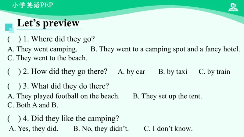 Revision2课件_26春四年级上下册人教版_四上英语合集人教版PEP英语四年级上册新教材（教学视频+课件+动画+音频+练习+教案）_19同步教案课件_人教pep3_6年级下册_PDF课件