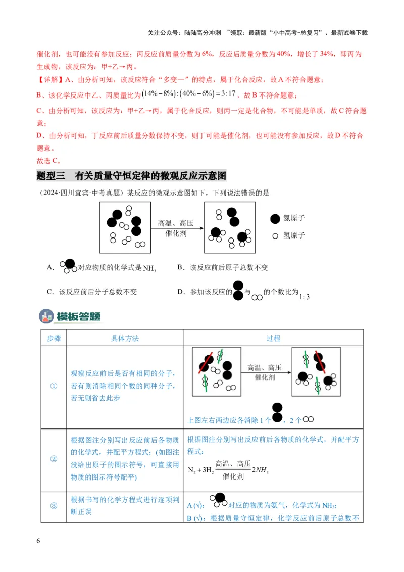 专题01质量守恒定律的应用（解析版）_02中考总复习（2026版更新中）_05-化学-中考总复习_2025年中考复习资料_2025年中考化学答题方法模板