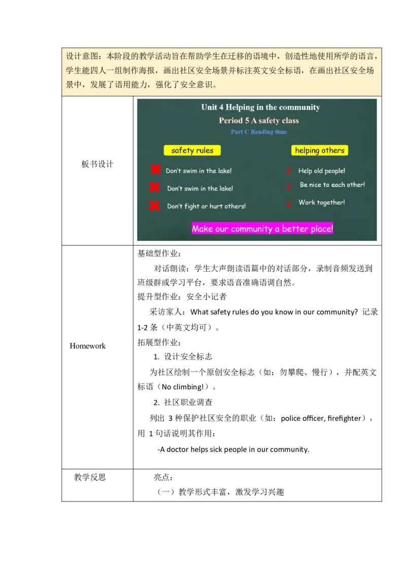 Unit4第五课时_26春四年级上下册人教版_四上英语合集人教版PEP英语四年级上册新教材（教学视频+课件+动画+音频+练习+教案）_19同步教案课件_人教pep3_3-6上册_4年级上册（25秋新教材）