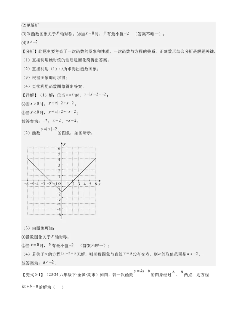 专题04一次函数（考点清单，5考点梳理+8题型解读）教师版_初中数学_八年级数学下册（人教版）_期末专项复习-U276_2025版