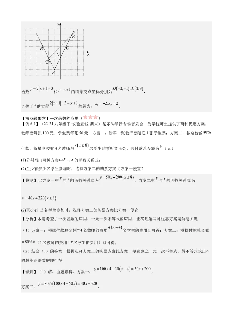专题04一次函数（考点清单，5考点梳理+8题型解读）教师版_初中数学_八年级数学下册（人教版）_期末专项复习-U276_2025版