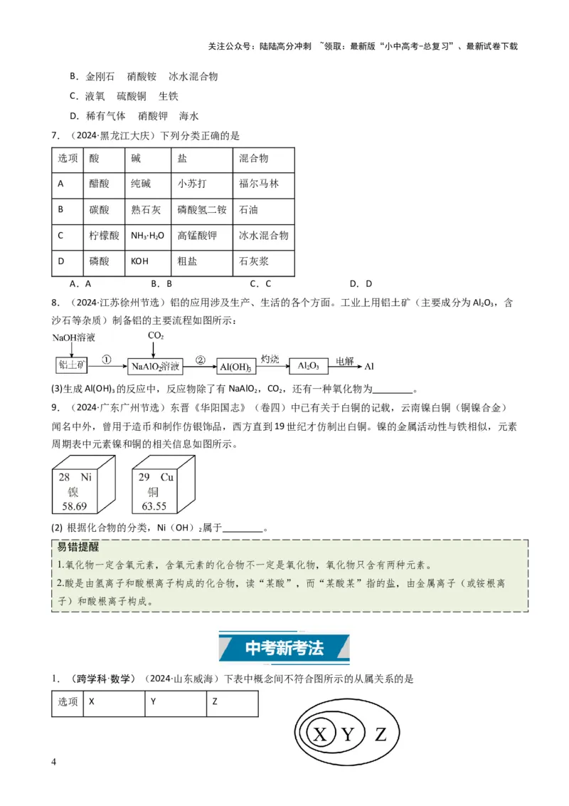 专题01物质的多样性（原卷版）_02中考总复习（2026版更新中）_05-化学-中考总复习_2025年中考复习资料_备战2025年中考化学真题题源解密