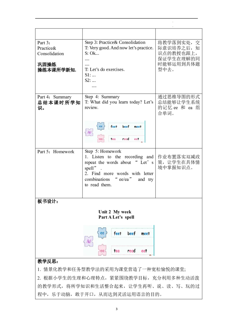Unit2第3课时PartALet'sspell_26春四年级上下册人教版_四上英语合集人教版PEP英语四年级上册新教材（教学视频+课件+动画+音频+练习+教案）_19同步教案课件_人教pep3_3-6上册