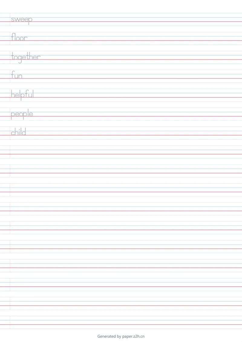 U1木棍体字帖_26春四年级上下册人教版_四上英语合集人教版PEP英语四年级上册新教材（教学视频+课件+动画+音频+练习+教案）_06单词字帖3套_word版