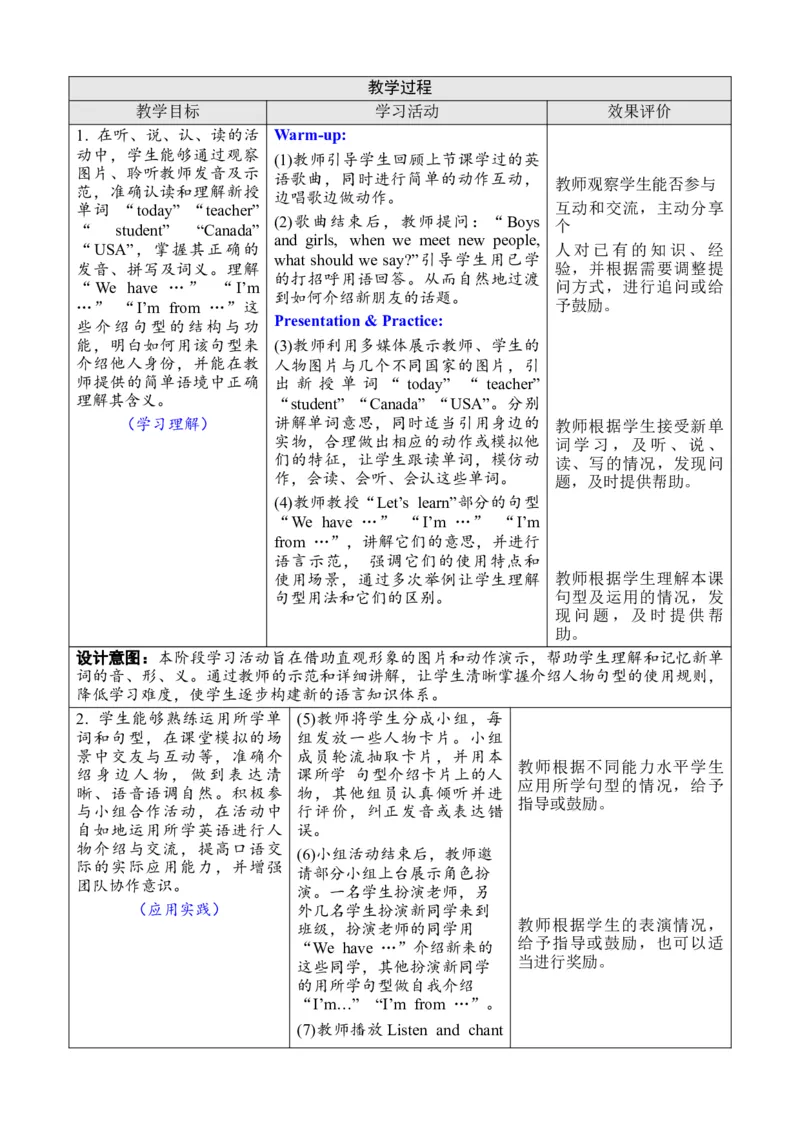 Unit1Meetingnewpeople_26春四年级上下册人教版_四上英语合集人教版PEP英语四年级上册新教材（教学视频+课件+动画+音频+练习+教案）_19同步教案课件_人教pep3_3-6下册_3年级下册