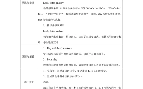 Unit_3_Amazing_animals（第四课时）_教学设计_26春四年级上下册人教版_四上英语合集人教版PEP英语四年级上册新教材（教学视频+课件+动画+音频+练习+教案）_19同步教案课件_人教pep3