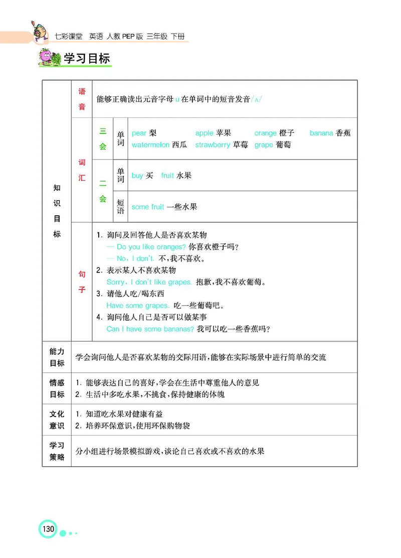 七彩课堂人教版英语3年级学生用书_26春四年级上下册人教版_四上英语合集人教版PEP英语四年级上册新教材（教学视频+课件+动画+音频+练习+教案）_17练习资料_《七彩课堂精品教辅》