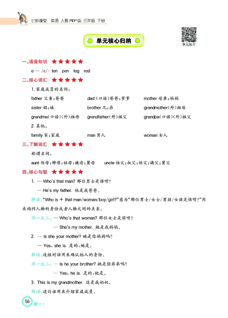 七彩课堂人教版英语3年级学生用书_26春四年级上下册人教版_四上英语合集人教版PEP英语四年级上册新教材（教学视频+课件+动画+音频+练习+教案）_17练习资料_《七彩课堂精品教辅》