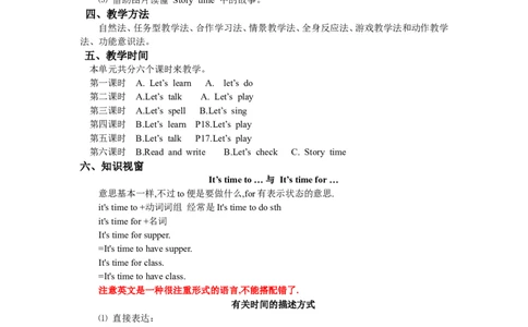 Unit2单元概述与课时安排_26春四年级上下册人教版_四上英语合集人教版PEP英语四年级上册新教材（教学视频+课件+动画+音频+练习+教案）_19同步教案课件_人教pep3_3-6年级下册_4年级下册