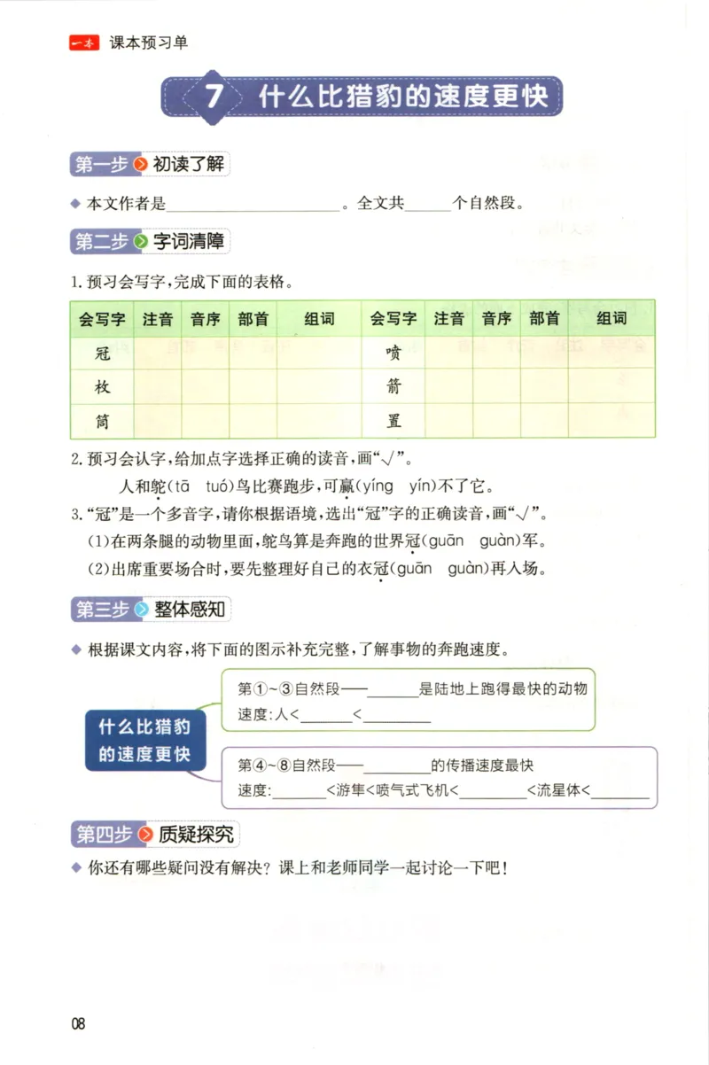 一本五年级上册语文高效预习单_26春四年级上下册人教版_四上英语合集人教版PEP英语四年级上册新教材（教学视频+课件+动画+音频+练习+教案）_17练习资料_《预习卡》_1-6上册