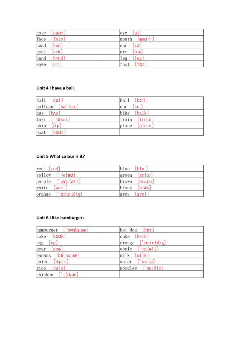 人教精通版小学英语三年级上册默写表_26春四年级上下册人教版_四上英语合集人教版PEP英语四年级上册新教材（教学视频+课件+动画+音频+练习+教案）_17练习资料_《单词默写表》