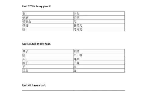 人教精通版小学英语三年级上册默写表_26春四年级上下册人教版_四上英语合集人教版PEP英语四年级上册新教材（教学视频+课件+动画+音频+练习+教案）_17练习资料_《单词默写表》