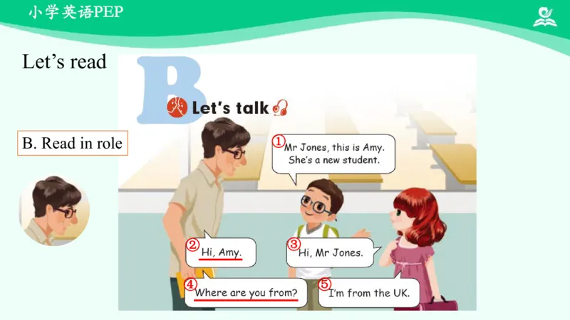 Unit1PartB课件_26春四年级上下册人教版_四上英语合集人教版PEP英语四年级上册新教材（教学视频+课件+动画+音频+练习+教案）_19同步教案课件_人教pep3_3年级下册_PDF课件