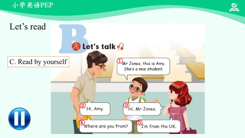 Unit1PartB课件_26春四年级上下册人教版_四上英语合集人教版PEP英语四年级上册新教材（教学视频+课件+动画+音频+练习+教案）_19同步教案课件_人教pep3_3年级下册_PDF课件