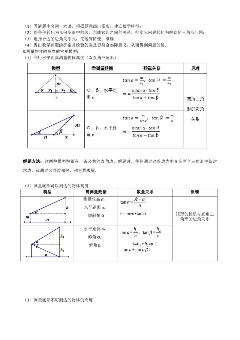 专题32锐角三角函数（原卷版）_中考数学一轮复习word_原卷版