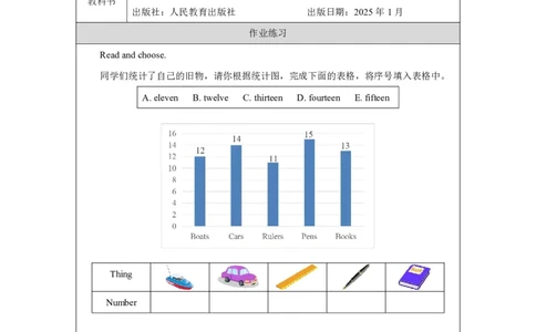9Unit6PartAHowdonumbershelpuscountandsort_Unit6Numbersinlife（第二课时）_课后练习2_26春四年级上下册人教版_19同步教案课件_人教pep3_小学英语PEP智慧教育课件（3上，3-6下）_Unit6Numbersinlife