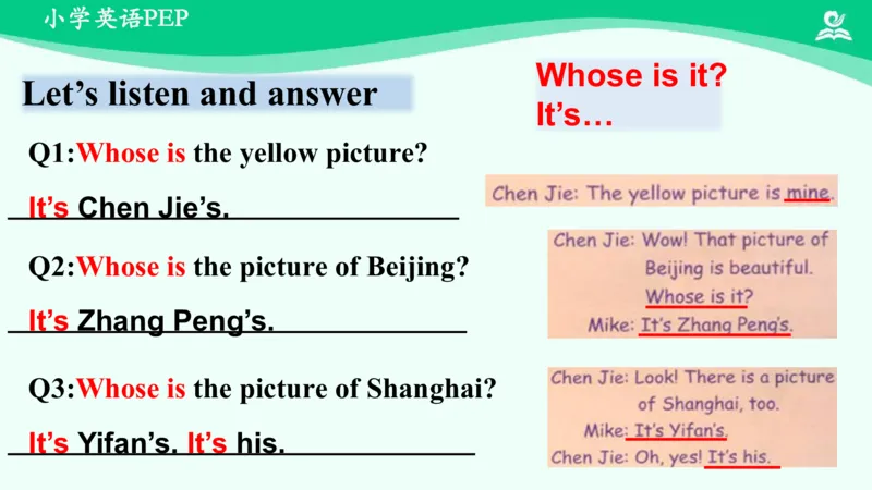 Unit5Whosedogisit？-PartA课件_26春四年级上下册人教版_四上英语合集人教版PEP英语四年级上册新教材（教学视频+课件+动画+音频+练习+教案）_19同步教案课件_人教pep3_5年级下册_PDF课件