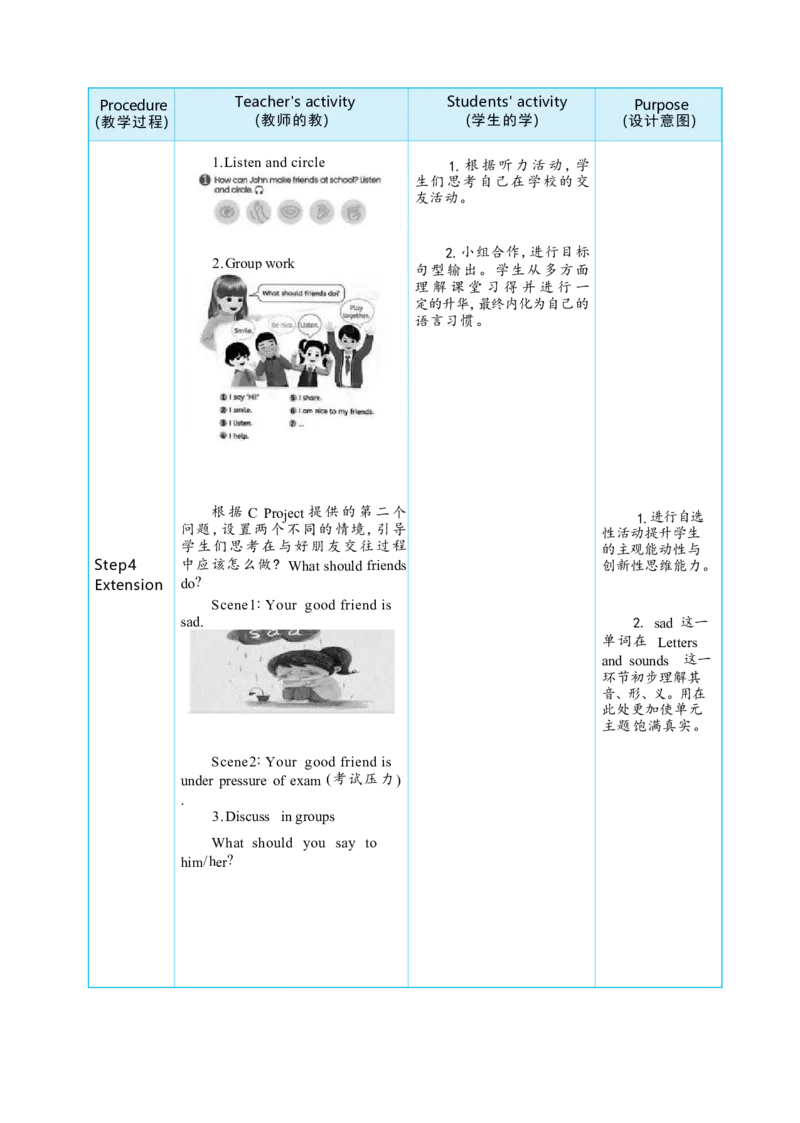 Unit1MakingfriendsPartBlet'stalk&CProjectactivities1&2大单元整体教学设计_26春四年级上下册人教版_四上英语合集人教版PEP英语四年级上册新教材（教学视频+课件+动画+音频+练习+教案）